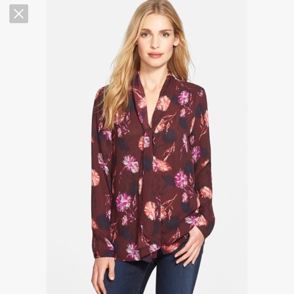 Halogen Tops - HALOGEN • Scarf Tie Dandelion Blouse